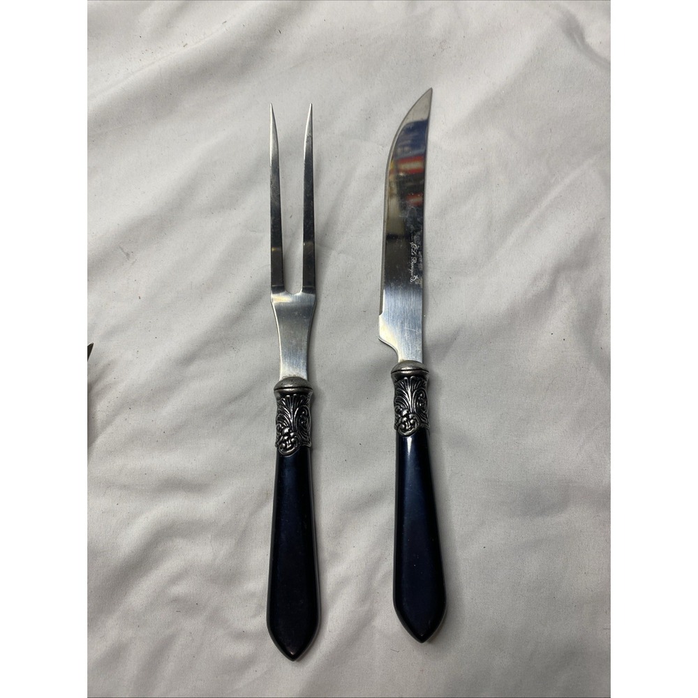 Vintage Le Baroque Black Meat Fork And Carving Knife
